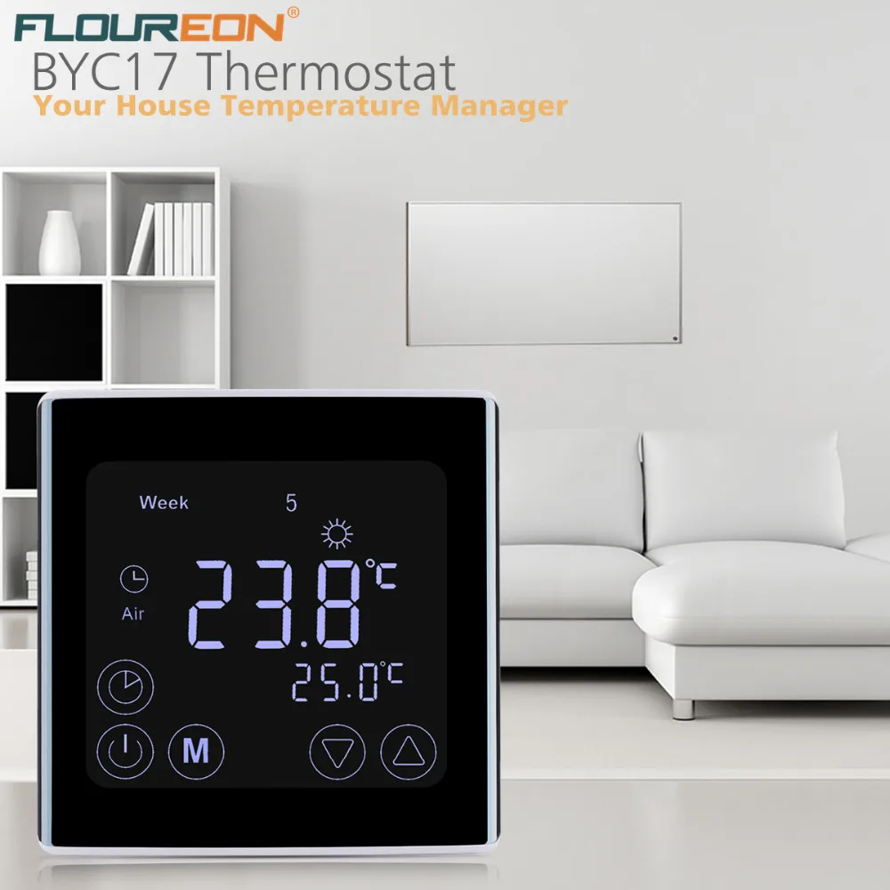 Floureon Underfloor Heating Thermostat Digital Touch Screen Room Temperature Controller Weekly Programmable Thermostats
Floureon Underfloor Heating Thermostat Digital Touch Screen Room Temperature Controller Weekly Programmable Thermostats