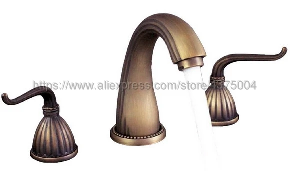 Antique Brass Double Handle Basin Faucet Deck Mounted Bathroom Tub Sink Mixer Taps Widespread 3 Holes Nnf201
Antique Brass Double Handle Basin Faucet Deck Mounted Bathroom Tub Sink Mixer Taps Widespread 3 Holes Nnf201