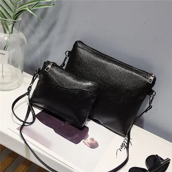 2 Pieces Set New Fashion Women Envelope PU Leather Messenger Bags Handbag Zipper Shoulder Crossbody Wristlet Purses Solid Black
2 Pieces Set New Fashion Women Envelope PU Leather Messenger Bags Handbag Zipper Shoulder Crossbody Wristlet Purses Solid Black
