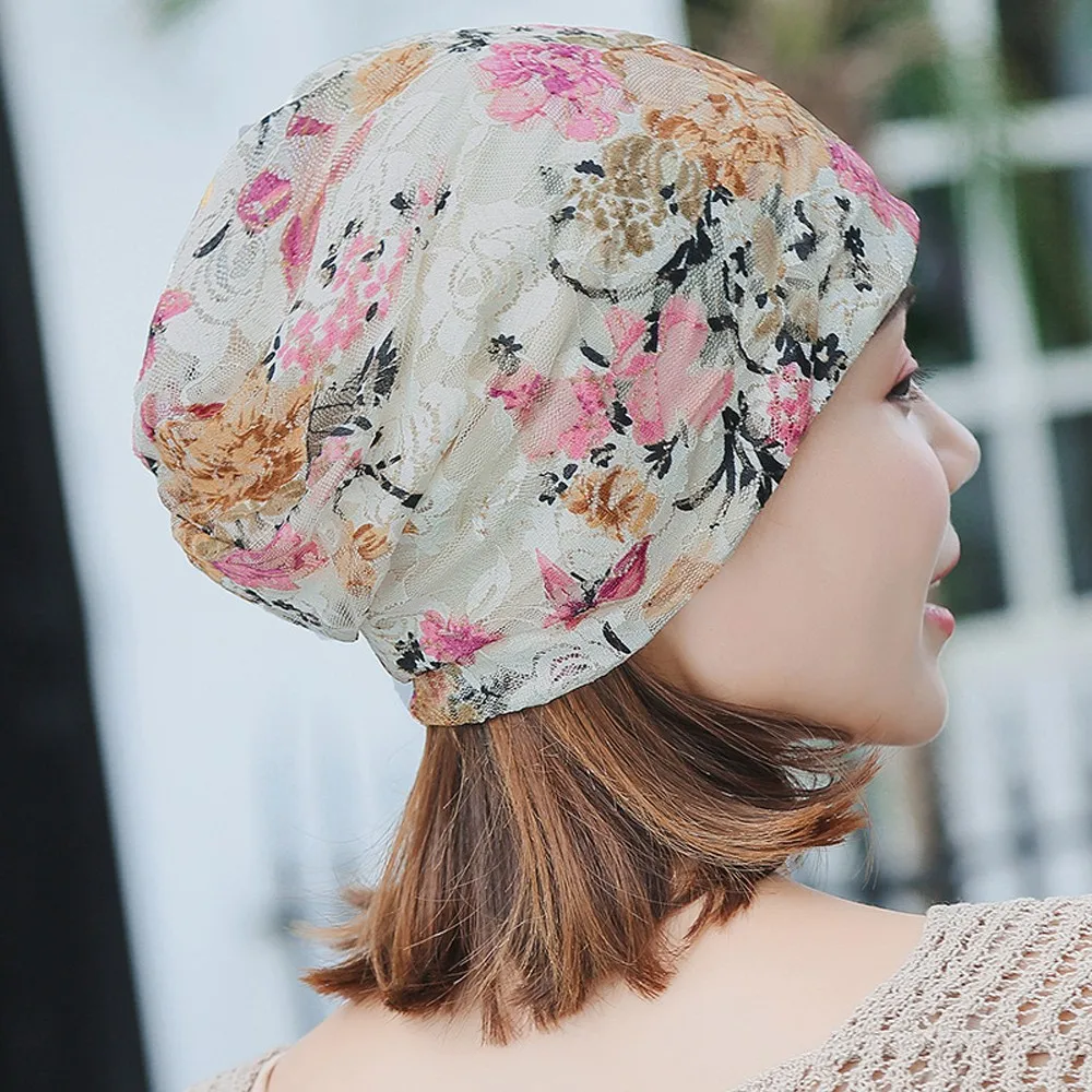 Spring Autumn Hat For Women 2019 Lace Floral Printed Stretch Turban Hat Hip Hop Casual Skullies & Beanies Bonnet Femme
Spring Autumn Hat For Women 2019 Lace Floral Printed Stretch Turban Hat Hip Hop Casual Skullies & Beanies Bonnet Femme