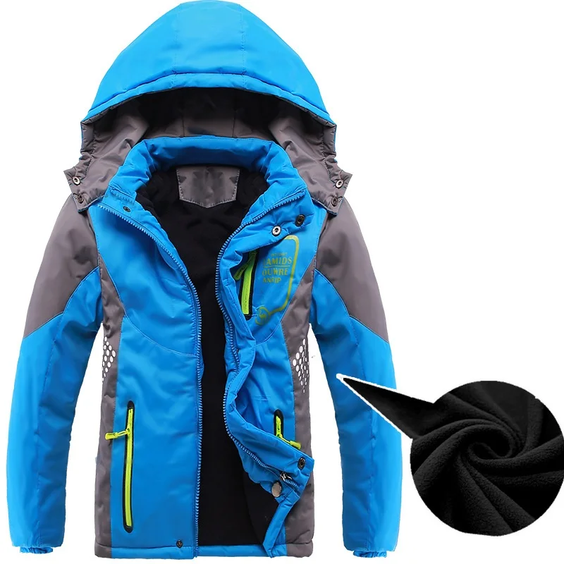 

Winter Thicken Children Outerwear Warm Coat Sporty Kids Clothes Double-deck Waterproof Windproof Boys Girls Jackets For 3-14T