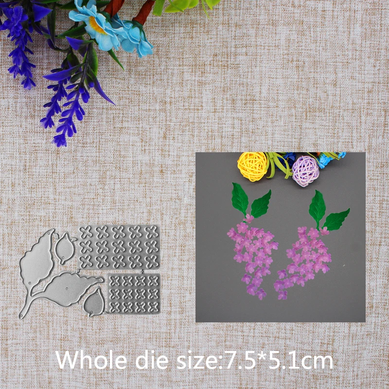 New Arrival Beautiful Lilac Flower Cutting Dies Stencil DIY Scrapbooking Photo Album Embossing Decor Paper Card Craft 75x51mm
New Arrival Beautiful Lilac Flower Cutting Dies Stencil DIY Scrapbooking Photo Album Embossing Decor Paper Card Craft 75x51mm