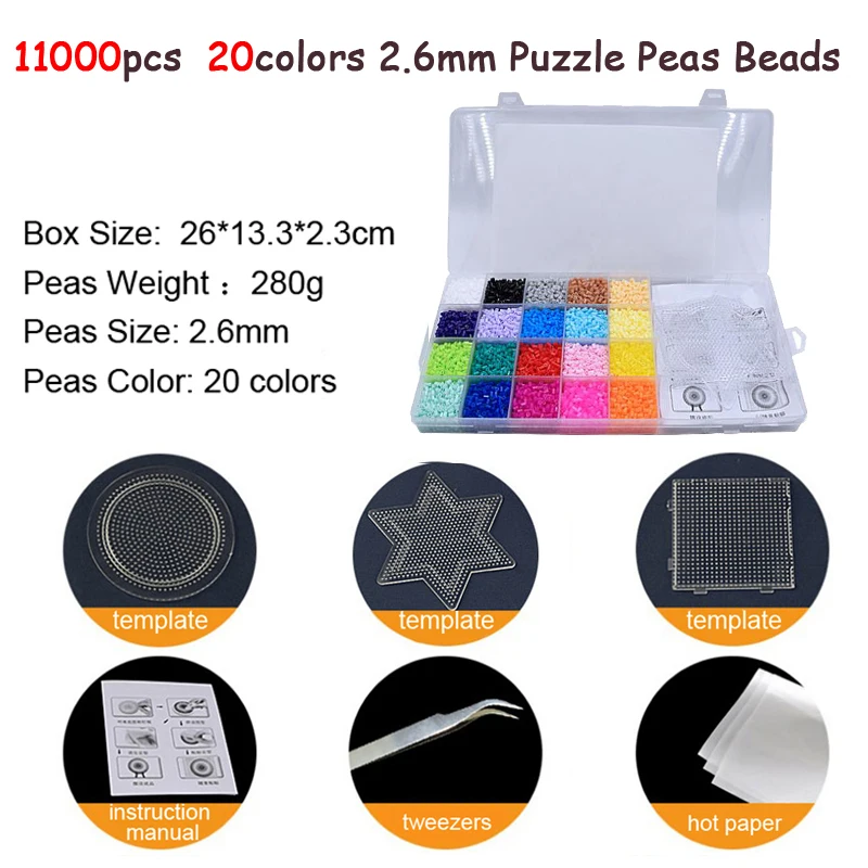 11000pcs/set 20Color Hama Beads 2.6mm DIY Pegboard Tool Tweezer Puzzle Peas Beads Board Colors Puzzle Toys for Children DOLLRYGA
11000pcs/set 20Color Hama Beads 2.6mm DIY Pegboard Tool Tweezer Puzzle Peas Beads Board Colors Puzzle Toys for Children DOLLRYGA