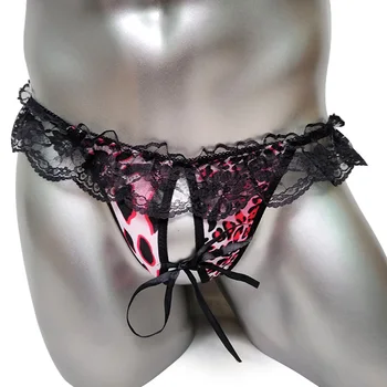 Sexy Ruffle Lace Gay Sissy G-string Thongs Hot Lingerie Low Rise Bulge Pouch Men's Bikini Leopard Print Panties Underwear
Sexy Ruffle Lace Gay Sissy G-string Thongs Hot Lingerie Low Rise Bulge Pouch Men's Bikini Leopard Print Panties Underwear