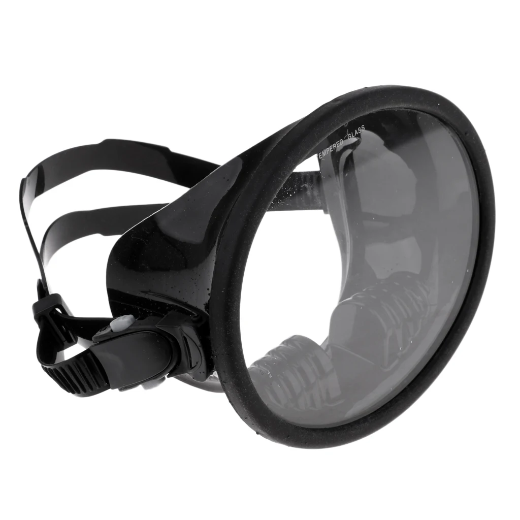 1 Pcs UV Protection Diving Full Face Mask Scuba Diving & Spearfishing Anti-Fog Goggles Glasses with Silicone Strap Adult Black