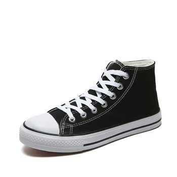 Men's Vulcanized Shoes Solid Lace Up High-top Canvas shoes Male Fashion Classic White Black Casual Flat Men Shoes BINHIIRO Brand
Men's Vulcanized Shoes Solid Lace Up High-top Canvas shoes Male Fashion Classic White Black Casual Flat Men Shoes BINHIIRO Brand