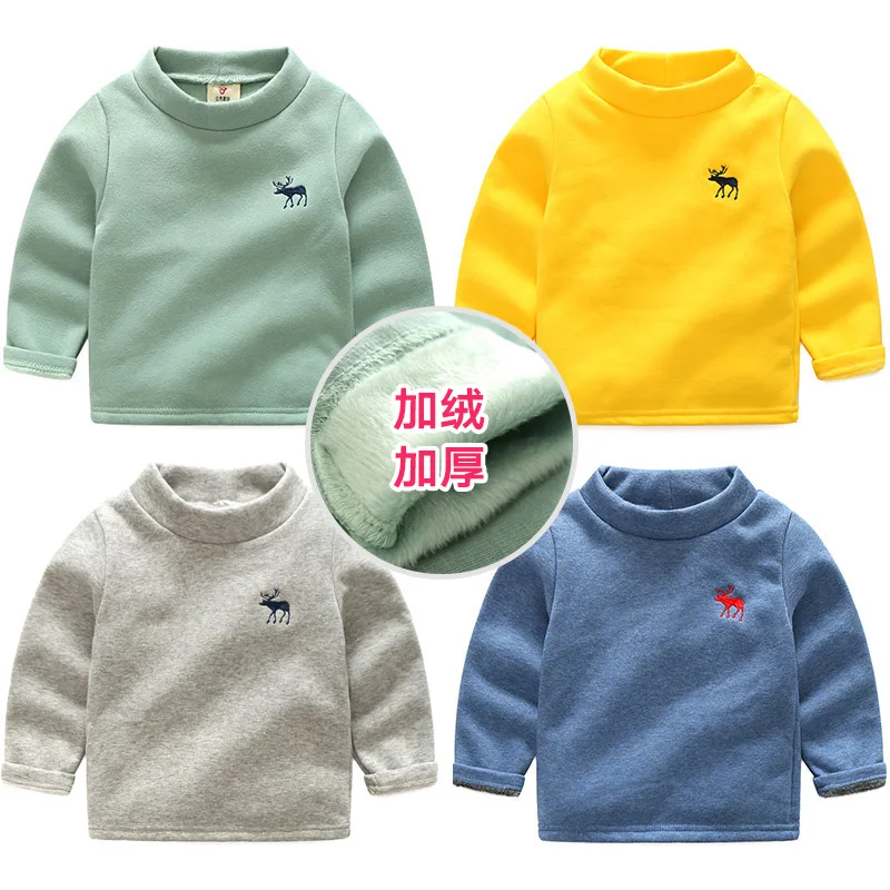 Baby High Collar T-shirt 2019 Spring Suit New Boy Boy Wear Children's Thickening Velvet Jersey Fleece Cardigan Kids Clothes
Baby High Collar T-shirt 2019 Spring Suit New Boy Boy Wear Children's Thickening Velvet Jersey Fleece Cardigan Kids Clothes