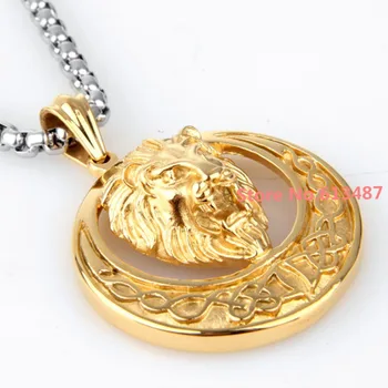 High Quality Heavy Mens 316L Stainless Steel Gold Round Lion Pendant Necklace Rolo Chain Biker Jerelry
High Quality Heavy Mens 316L Stainless Steel Gold Round Lion Pendant Necklace Rolo Chain Biker Jerelry