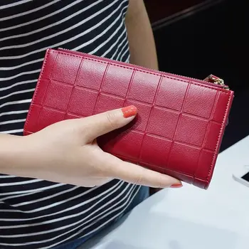 New women Leather Purse Plaid Wallets Long Ladies Colorful Walet Red Clutch 10 Card Holder Coin Bag Female Double Zipper Wallet
New women Leather Purse Plaid Wallets Long Ladies Colorful Walet Red Clutch 10 Card Holder Coin Bag Female Double Zipper Wallet