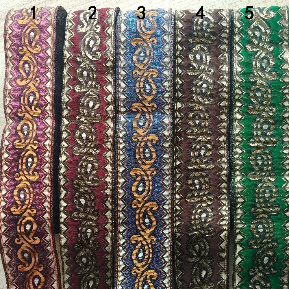 3.3cm 33mm 1-3/8 Colorful Beautiful Blue Wine Green Pink Paisely Filigree Ribbon Costume Laciness National Jacquard Webbing Lace
3.3cm 33mm 1-3/8 Colorful Beautiful Blue Wine Green Pink Paisely Filigree Ribbon Costume Laciness National Jacquard Webbing Lace