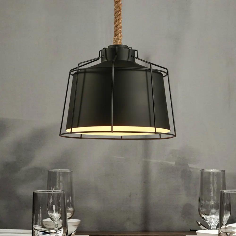 Nordic loft creative personality industrial led lamp restaurant pendant lights bar rural iron hemp rope pendant lamp LU808170
Nordic loft creative personality industrial led lamp restaurant pendant lights bar rural iron hemp rope pendant lamp LU808170