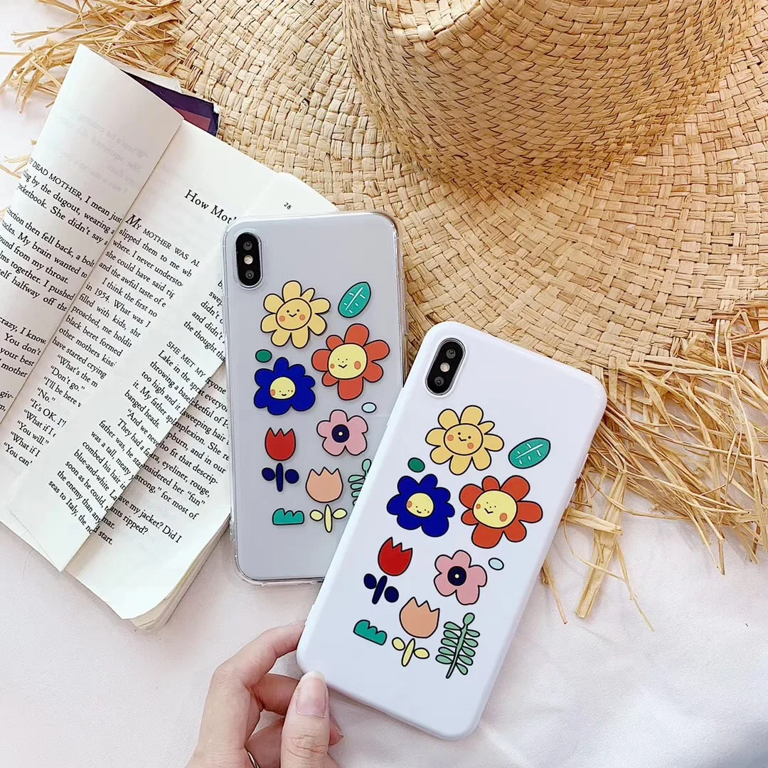 INS idyllic fresh sun flower smiley phone case For iphone Xs MAX XR X 6 6s 7 8 plus cute simple clear soft TPU back Cover Fundas
INS idyllic fresh sun flower smiley phone case For iphone Xs MAX XR X 6 6s 7 8 plus cute simple clear soft TPU back Cover Fundas