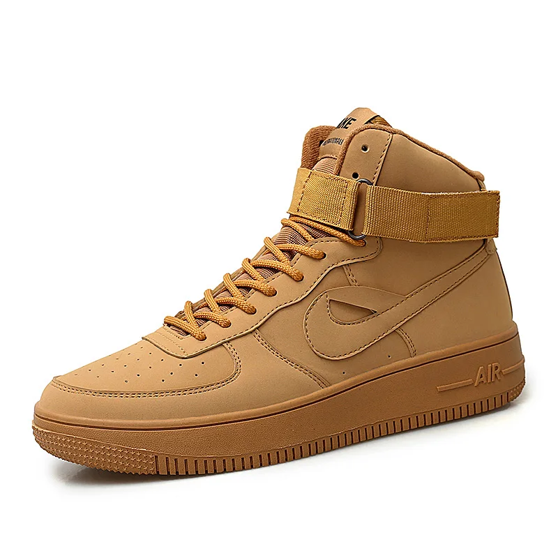 

Classic Air Force One AF1 Brand Men Sneakers Wheat Color High Top Mens Breathable Skateborad Shoes Man Antiskid Sport Shoes