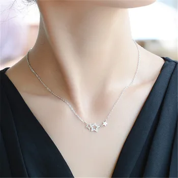 925 Sterling Silver Crystal Star Charm Pendant Short Choker Necklace For Girl Women Jewelry dz763
925 Sterling Silver Crystal Star Charm Pendant Short Choker Necklace For Girl Women Jewelry dz763