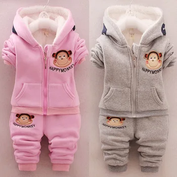 Boys Girls Clothes Cartoon Printing Plus Velvet Warm Hooded Jacket Pants Two-piece Thickening 1-4 Y Child Quality Clothing 2019
Boys Girls Clothes Cartoon Printing Plus Velvet Warm Hooded Jacket Pants Two-piece Thickening 1-4 Y Child Quality Clothing 2019