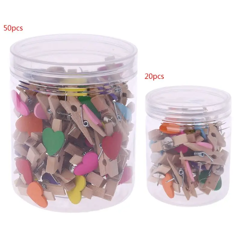 20/50Pcs Push Pins With Wooden Clips Heart Pushpins Tacks Thumbtacks For Cork Boards Artworks Notes Photos Craft Projects
20/50Pcs Push Pins With Wooden Clips Heart Pushpins Tacks Thumbtacks For Cork Boards Artworks Notes Photos Craft Projects