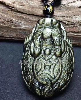 New Beautiful Natural Gold Obsidian Handmade Carved Dragon Turtle Lucky Amulet Pendant + Black Beads Necklace Fashion Jewelry
New Beautiful Natural Gold Obsidian Handmade Carved Dragon Turtle Lucky Amulet Pendant + Black Beads Necklace Fashion Jewelry