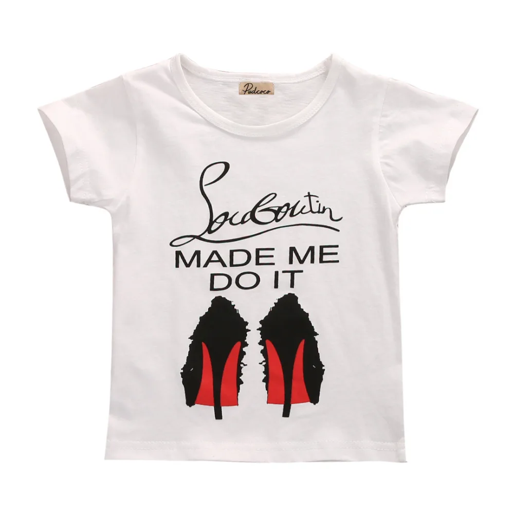 2017 Summer Baby Kids Girls High-heeled shoes Print Tops T-Shirt Clothes Short Sleeves Tee 2-7Y
2017 Summer Baby Kids Girls High-heeled shoes Print Tops T-Shirt Clothes Short Sleeves Tee 2-7Y