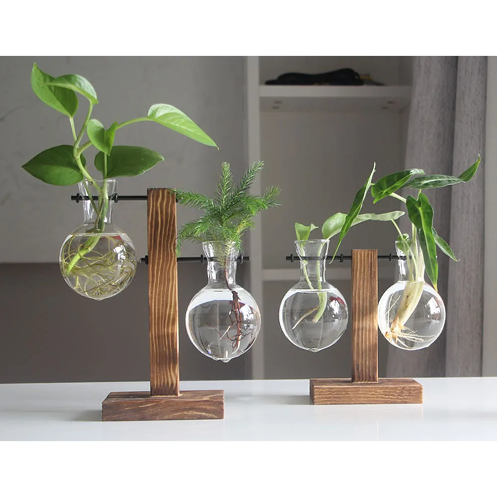 NEW Hydroponic Plant Vases Vintage Flower Pot Transparent Vase Wooden Frame Glass Tabletop Plants Home Bonsai Decor
NEW Hydroponic Plant Vases Vintage Flower Pot Transparent Vase Wooden Frame Glass Tabletop Plants Home Bonsai Decor