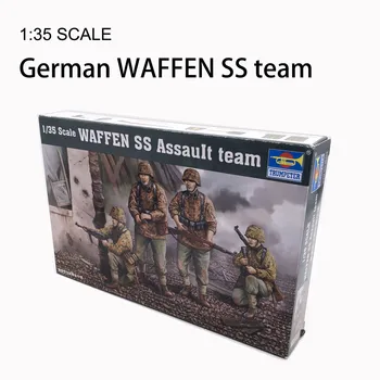 1:35 WAFFEN SS Assault Team 1/35 German Attacking Group Soldiers Military Model Scene Puppet Element Trumpeter 00405
1:35 WAFFEN SS Assault Team 1/35 German Attacking Group Soldiers Military Model Scene Puppet Element Trumpeter 00405