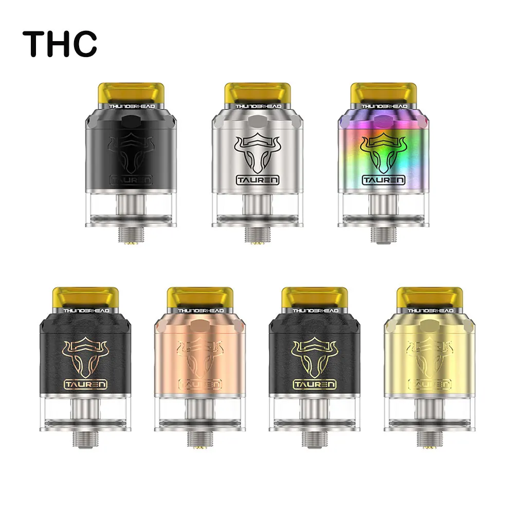 Original THC Tauren RDTA 2ml Dual Coils Atomizer 24mm Diameter Various Refill Design Squonk Vape Tank