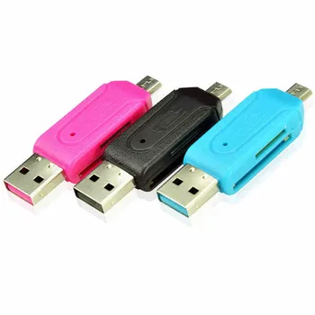 

2 in 1 micro usb otg card reader android tf sd flash memory smart cardreader multi lector de tarjetas de memoria para celular