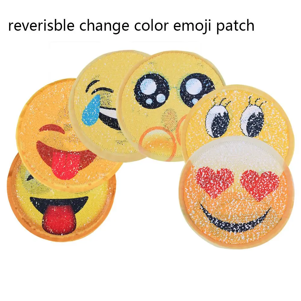NEW emoji Reversible Change color Sequins Patch for clothes DIY Patch Applique Bag Clothing Coat Crafts
NEW emoji Reversible Change color Sequins Patch for clothes DIY Patch Applique Bag Clothing Coat Crafts