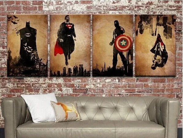 Hand-painted 4 Panel Arts Abstract Marvel Comics Heroes Oil Painting Retro Movie Star Batman, Hulk, Captain America, Thor Poster
Hand-painted 4 Panel Arts Abstract Marvel Comics Heroes Oil Painting Retro Movie Star Batman, Hulk, Captain America, Thor Poster