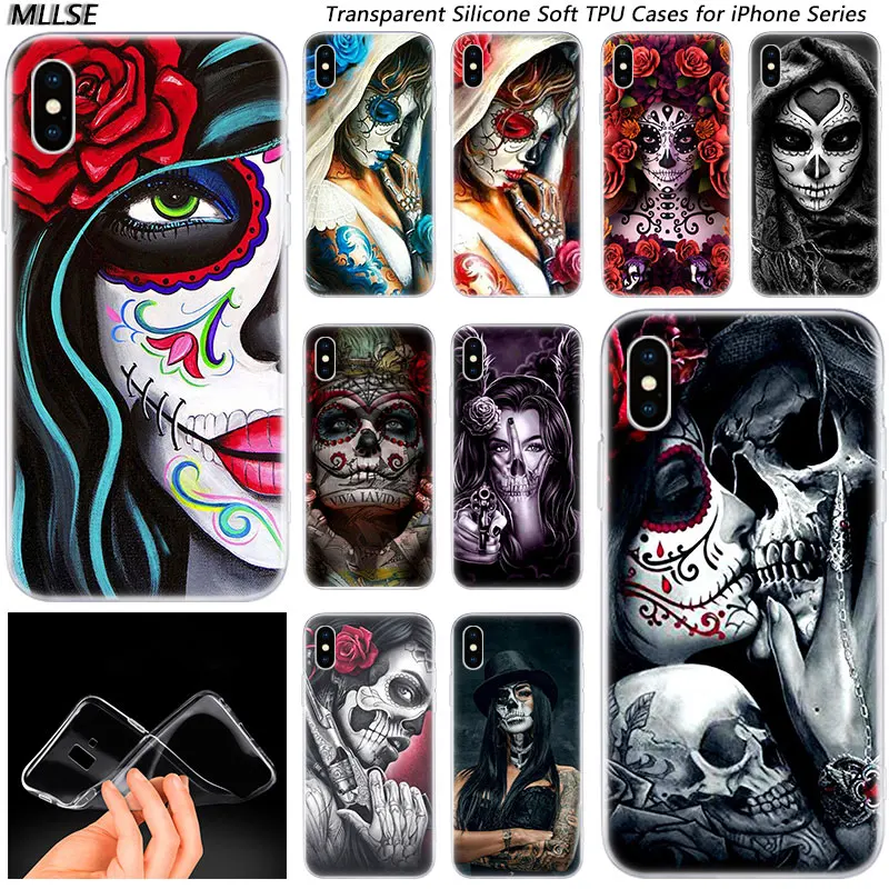 Hot Catrinas and skull Fashion Silicone Case Cover for Apple iPhones 11 Pro XS Max X XR 7 8 6 6s Plus 5S SE TPU Soft Phone Case
Hot Catrinas and skull Fashion Silicone Case Cover for Apple iPhones 11 Pro XS Max X XR 7 8 6 6s Plus 5S SE TPU Soft Phone Case