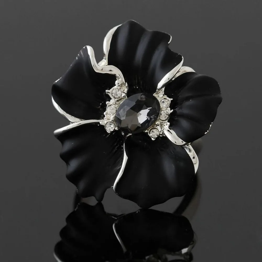 Thick Silver Plated Women Vintage Black Flower Ring Statement Jewelry Big Rings for Women Fashion Accessories
Thick Silver Plated Women Vintage Black Flower Ring Statement Jewelry Big Rings for Women Fashion Accessories