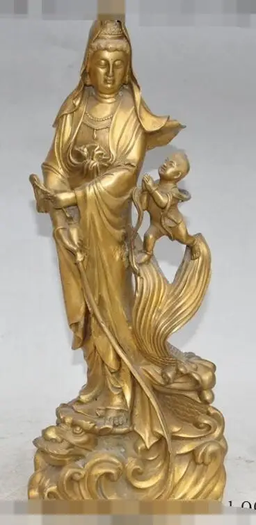 S4916 15"old chinese brass boy vase Kwan-Yin GuanYin goddess buddha dragon fish statue
S4916 15"old chinese brass boy vase Kwan-Yin GuanYin goddess buddha dragon fish statue