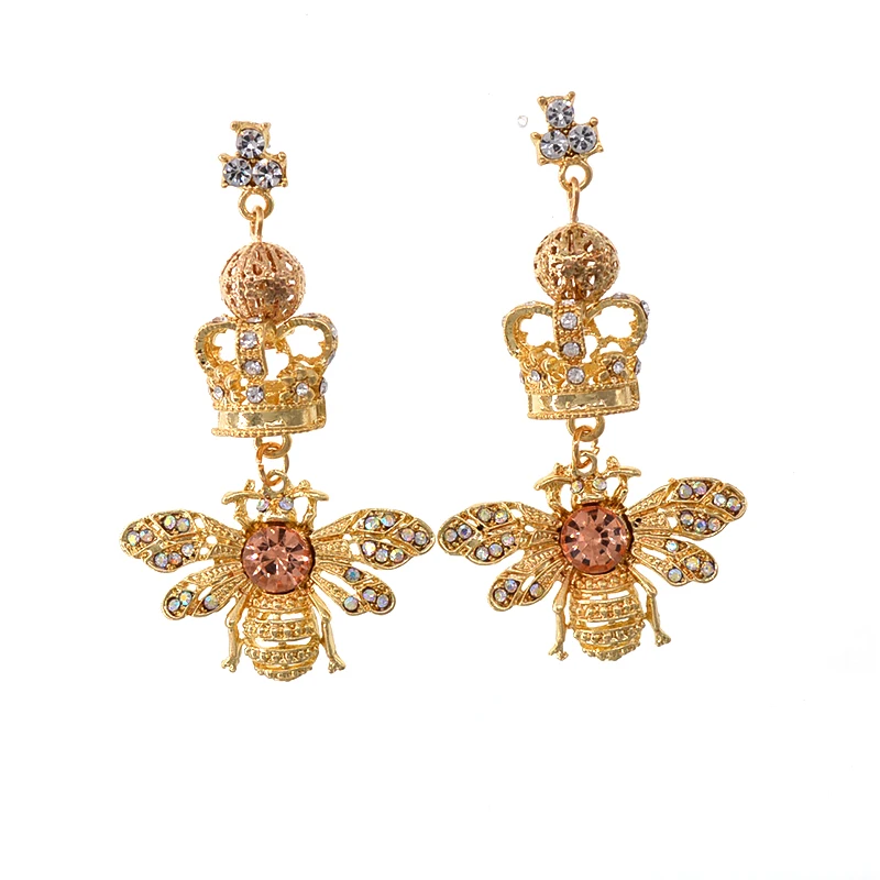Europe and the fashion gold crown Baroque earrings water drops crystals bee earrings temperament retro big earrings
Europe and the fashion gold crown Baroque earrings water drops crystals bee earrings temperament retro big earrings