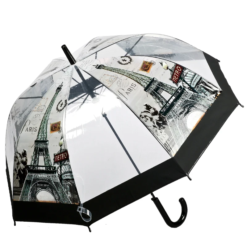 Europe and the United States ladies fashion Eiffel Tower transparent umbrella automatic long handle Apollo rain umbrella 055
Europe and the United States ladies fashion Eiffel Tower transparent umbrella automatic long handle Apollo rain umbrella 055