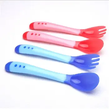 2pc Fork Soft Silicone Baby Dishes Feeding Spoon Kids Children Flatware Feeding Temperature Colour Changing Spoon Fork
2pc Fork Soft Silicone Baby Dishes Feeding Spoon Kids Children Flatware Feeding Temperature Colour Changing Spoon Fork