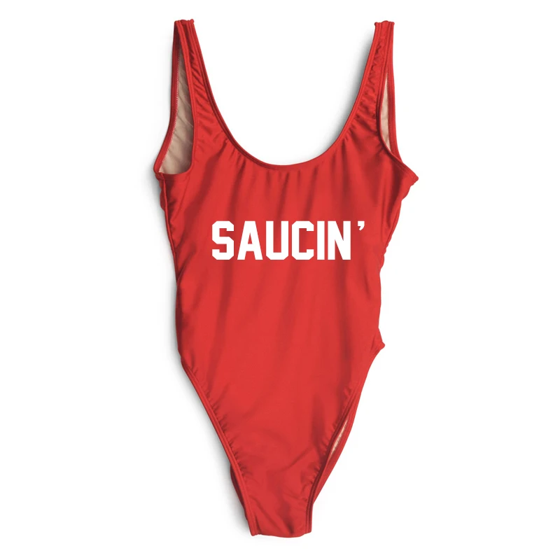 2019Sexy SAUCIN' New Letter Print One Piece Swimsuit Women Swimwear Plus Size Bodysuit Bathing Suit Beachwear Red monokini mayo
2019Sexy SAUCIN' New Letter Print One Piece Swimsuit Women Swimwear Plus Size Bodysuit Bathing Suit Beachwear Red monokini mayo