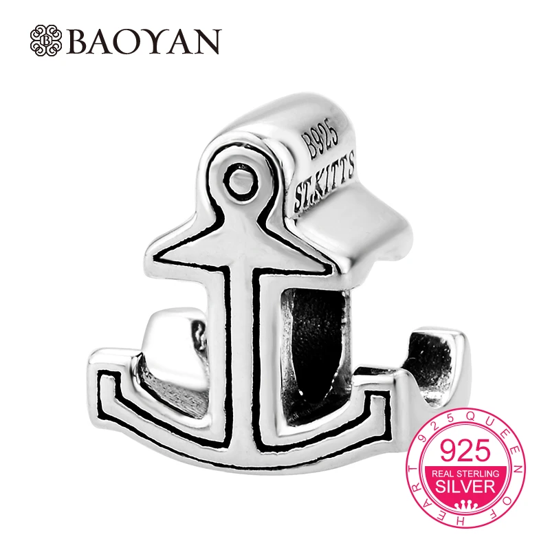 BAOYAN 925 Sterling Silver Anchor Charms fit Bracelets & Necklace for Women N1 | Украшения и аксессуары