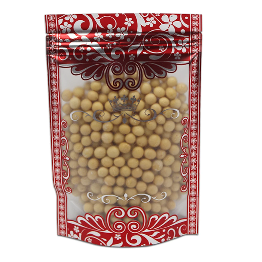 100Pcs Red Floral Design Stand Up Matte Clear Zip Lock Packaging Bag Self Seal Plastic Ziplock Packing Pouch for Food Beans Pack
100Pcs Red Floral Design Stand Up Matte Clear Zip Lock Packaging Bag Self Seal Plastic Ziplock Packing Pouch for Food Beans Pack