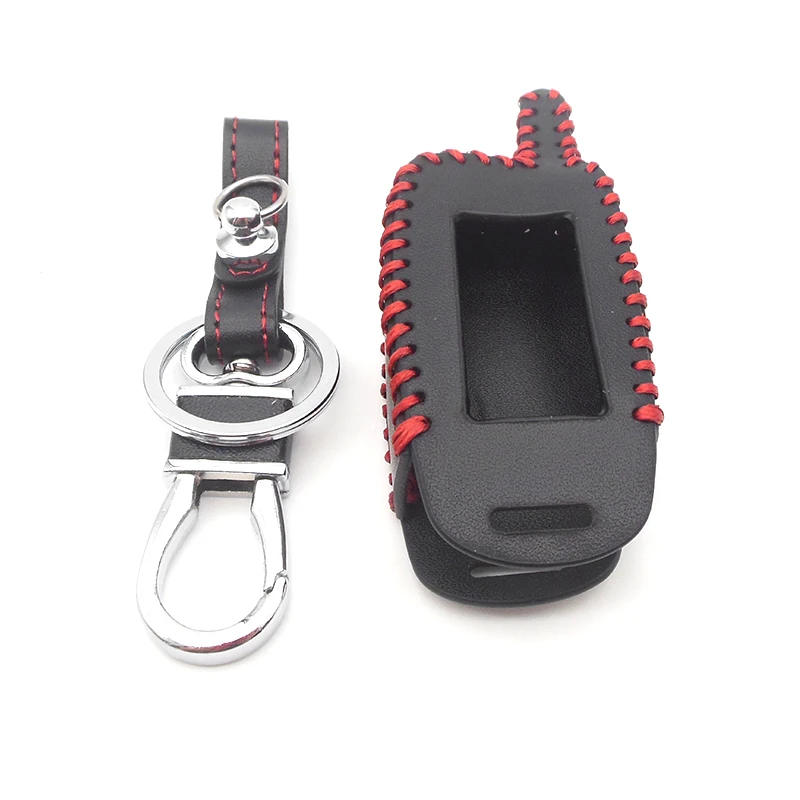 Starline A9 A6 LCD Remote Controller Keychain Genuine Leather Cover For Two Way Car Alarm StarLine A8 Key Case Holder | Автомобили и