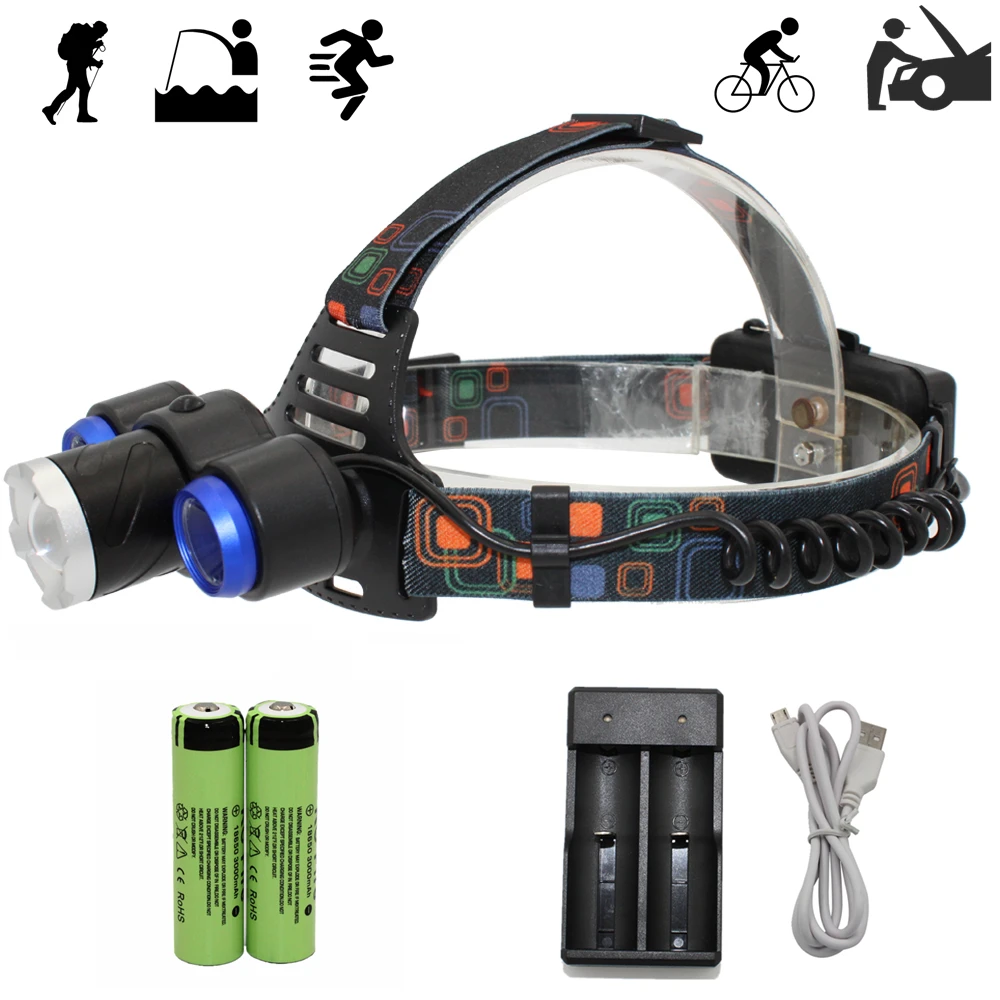 Head Lamp Zoom Headlamp LED Headlight T6 Q5 LED Head Light 4 Modes Lamp + rechargeable 18650 Battery + USB Charger
Head Lamp Zoom Headlamp LED Headlight T6 Q5 LED Head Light 4 Modes Lamp + rechargeable 18650 Battery + USB Charger