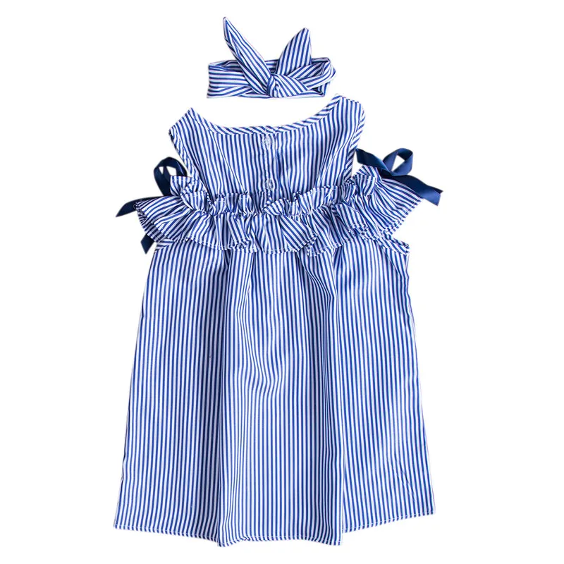 Lovely Cute Striped Baby Girl Toddler Kid Loose Sleeveless Dress Ruffles Princess Bare Shoulder Fashion Bowknot Dresses Headband
Lovely Cute Striped Baby Girl Toddler Kid Loose Sleeveless Dress Ruffles Princess Bare Shoulder Fashion Bowknot Dresses Headband
