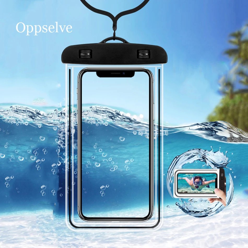 Waterproof Mobile Phone Case For iPhone X Xs Max Xr 8 7 Samsung S9 Clear PVC Sealed Underwater Cell Smart Phone Dry Pouch Cover