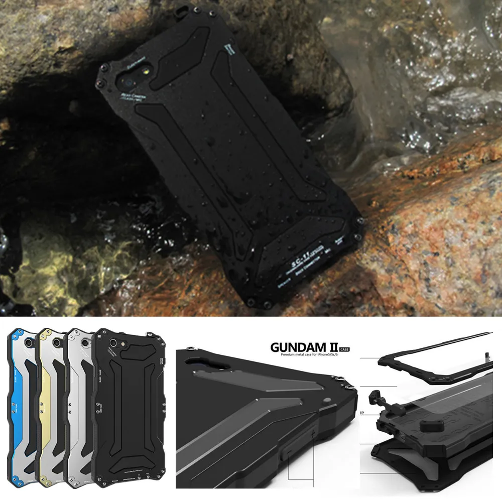 Aluminum Metal Silicon Hybrid ShockProof Waterproof font b Case b font With Gorilla Glass font b