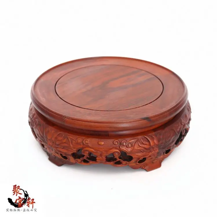 South America rosewood jade vase rotation solid wood carving handicraft mahogany base household act the role ofing is tasted | Мебель