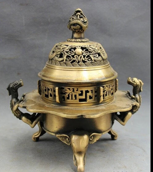 wan671040+++8" Chinese Bronze Dragon Elephant Head Statue Buddhist Incense Burner Censer 
wan671040+++8" Chinese Bronze Dragon Elephant Head Statue Buddhist Incense Burner Censer