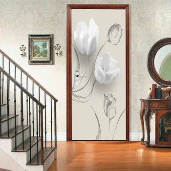 77*200CM DIY 3D Waterproof White Flower Landscape Door Stickers Home Decor Self Adhesive Bedroom Living Room Wall Sticker
77*200CM DIY 3D Waterproof White Flower Landscape Door Stickers Home Decor Self Adhesive Bedroom Living Room Wall Sticker