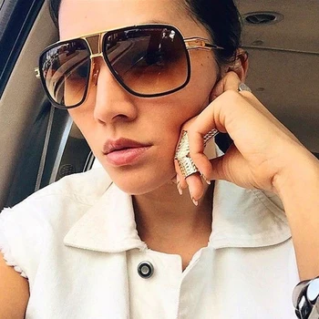 LVVKEE New Couple Flat Top fashion Luxury Driving 18K Gold Big Frame Square Women Sunglasses Shades Brad Pitt Men Sun Glasses
LVVKEE New Couple Flat Top fashion Luxury Driving 18K Gold Big Frame Square Women Sunglasses Shades Brad Pitt Men Sun Glasses