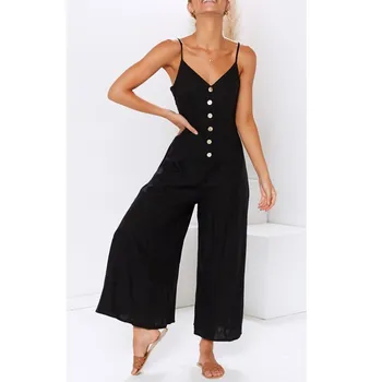 Sexy Sleeveless Jumpsuit Women Loose Solid Long Romper Backless Wide Leg Playsuit
Sexy Sleeveless Jumpsuit Women Loose Solid Long Romper Backless Wide Leg Playsuit