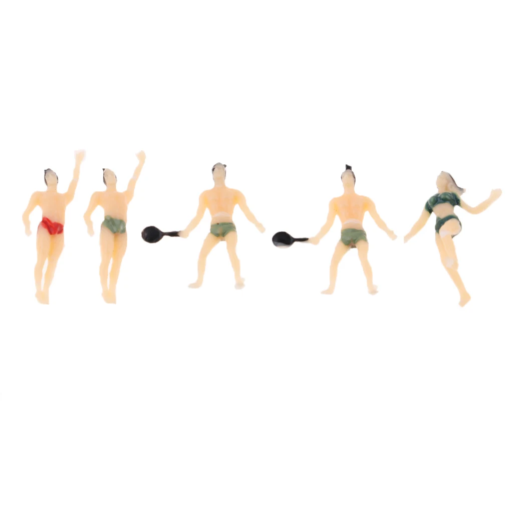 20Pcs HO Scale 1:100 Painted Model Figures People Male Female Swimmer for Diorama Wargame Layout Landscape Scenery
