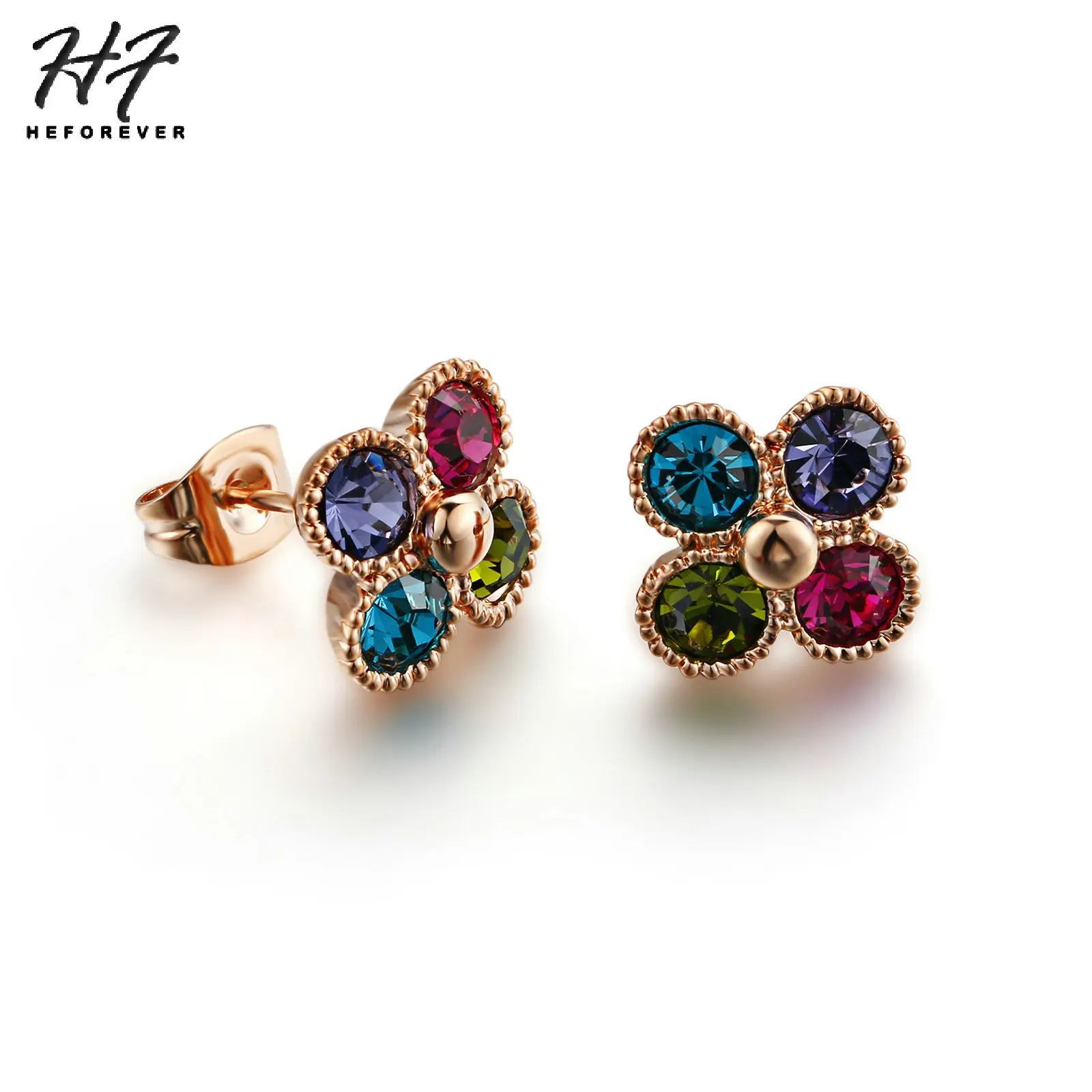Simple 4 Color Flower Stud Earrings For Women Rose White Gold Color Crystal AAA+CZ Fashion Jewelry E226 E227
Simple 4 Color Flower Stud Earrings For Women Rose White Gold Color Crystal AAA+CZ Fashion Jewelry E226 E227