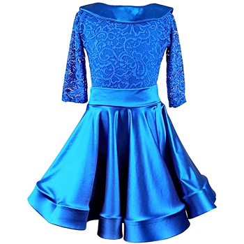 Elegant Latin Dress Blue Ballroom Dancing Dresses Kids Lace Tango Cha Cha Samba Competition Dance Wear Practice Clothes DC1455
Elegant Latin Dress Blue Ballroom Dancing Dresses Kids Lace Tango Cha Cha Samba Competition Dance Wear Practice Clothes DC1455